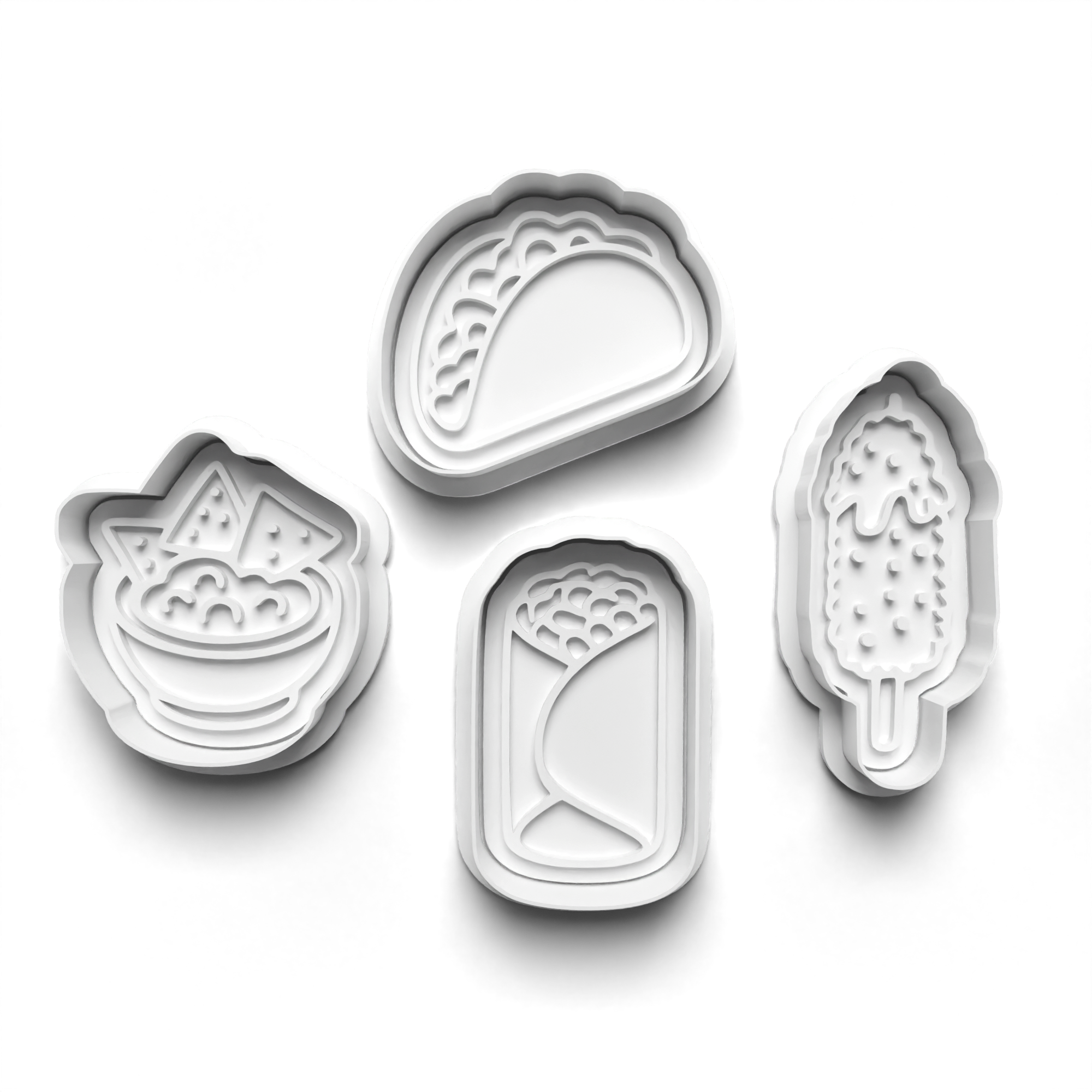 Mexican Food Cookie Cutters Set + Stamps for Baking, Cookies, Crafts 1132