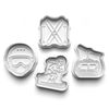 Skiing Theme Cookie Cutters Set + Stamps for Baking, Cookies, Crafts 1136