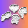 Horses Theme Cookie Cutters Set + Stamps for Baking, Crafts, Dough 0809