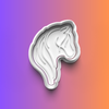 Horses Theme Cookie Cutters Set + Stamps for Baking, Crafts, Dough 0809