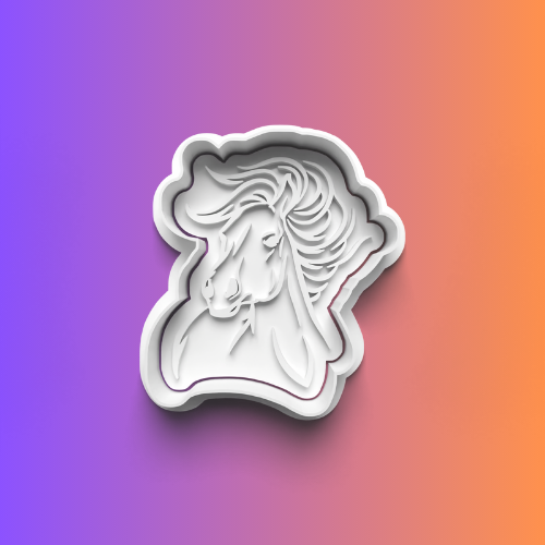 Horses Theme Cookie Cutters Set + Stamps for Baking, Crafts, Dough 0809