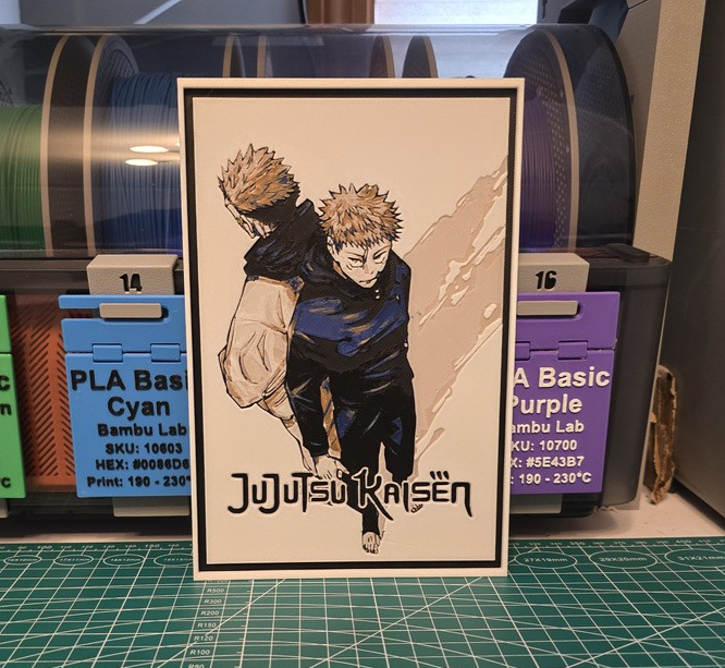 JUJUTSU KAISEN (2020) 3D Printed Fan Artwork Size: 5.25 x 7.85 inches