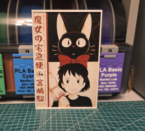 Kiki's Delivery Service (1989) 3D Printed Fan Artwork Size: 5.25 x 7.85 inches