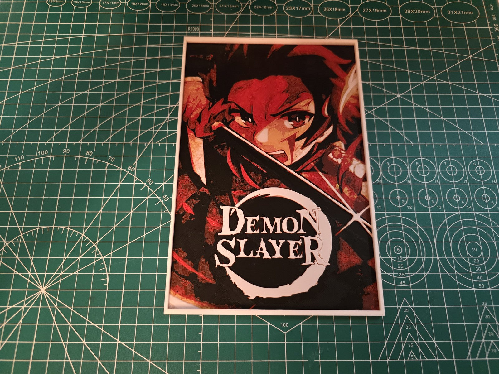 Demon Slayer Kimetsu no Yaiba 3D Printed Fan Artwork Size: 5.25 x 7.85 inches