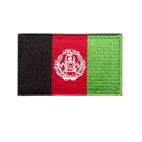 Afghanistan Flag Iron On Patch 2-1/2" x 1-1/2" (6.3 x 3.8 cm)