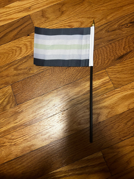 Agender 4" x 6" Single Hand Flag - Screen Printed