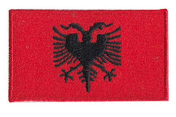 Albania Flag Iron On Patch 2-1/2" x 1-1/2" (6.3 x 3.8 cm)