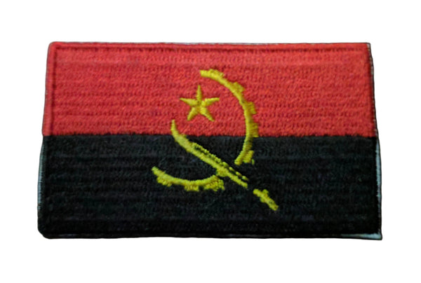 Angola Flag Iron On Patch 2-1/2" x 1-1/2" (6.3 x 3.8 cm)