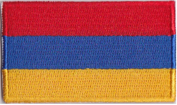 Armenia Flag Iron On Patch 2-1/2" x 1-1/2" (6.3 x 3.8 cm)