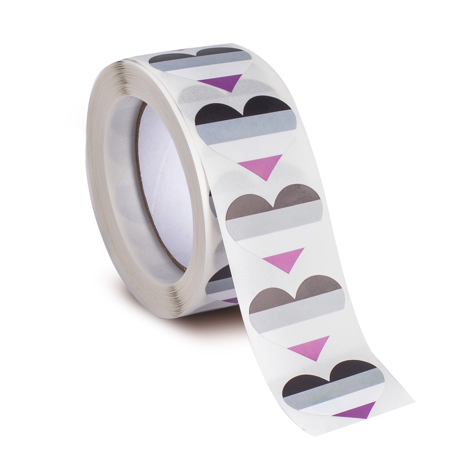 Asexual Pride Heart Stickers * 500 Per Roll (1