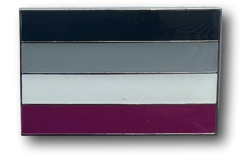 Asexual Flag Magnetic Pin 1" - Magnetic Backing