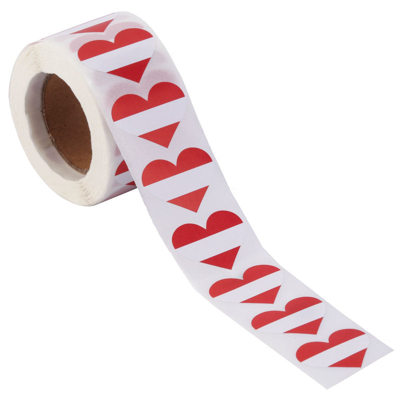 Austria Heart Stickers * 500 Per Roll (1