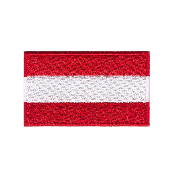 Austria Flag Iron On Patch 2-1/2" x 1-1/2" (6.3 x 3.8 cm)