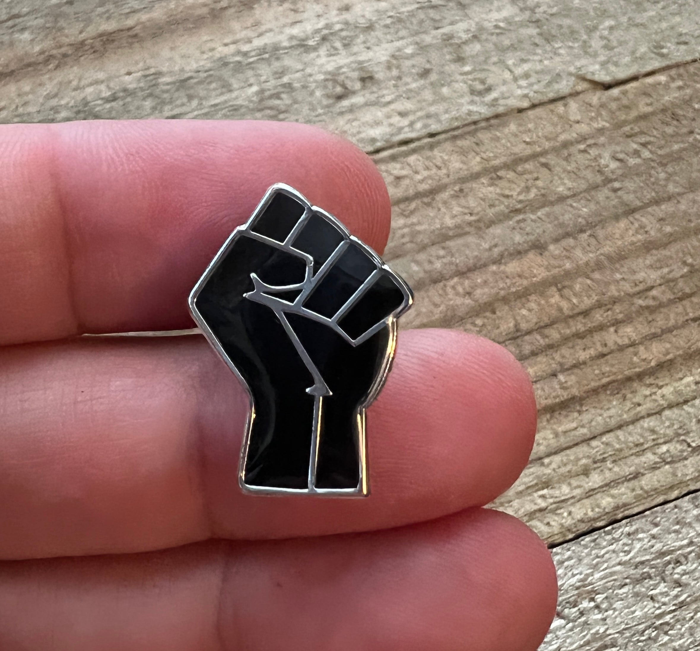 Black Fist Lapel Pin 1