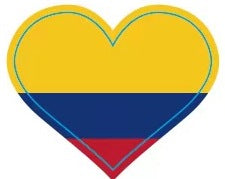Colombia Flag Heart Stickers * 500 Per Roll (1" x 1") Colombian Stickers