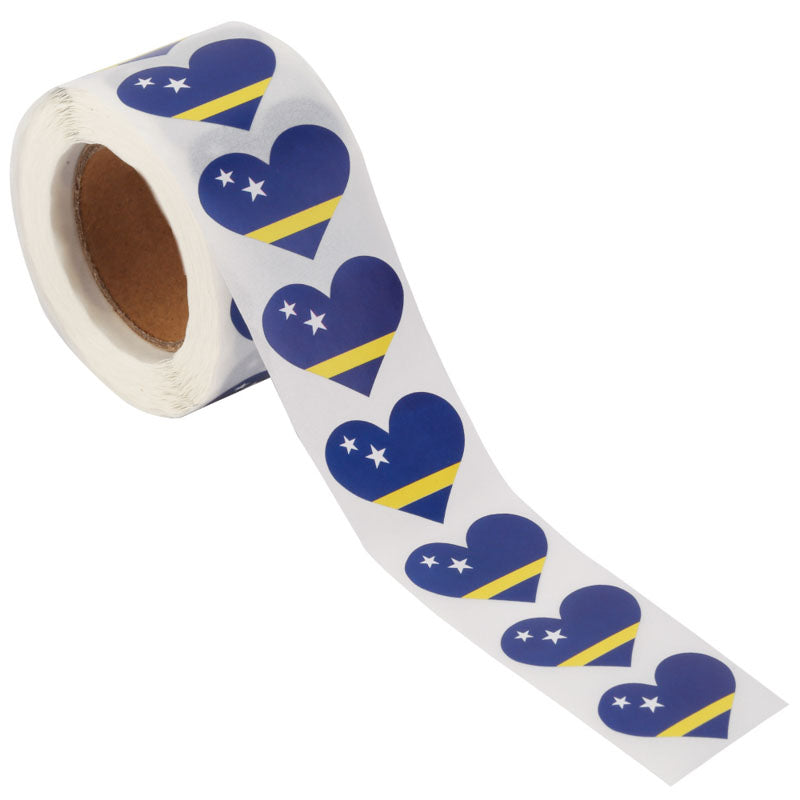 Curaçao Heart Stickers * 500 Per Roll (1