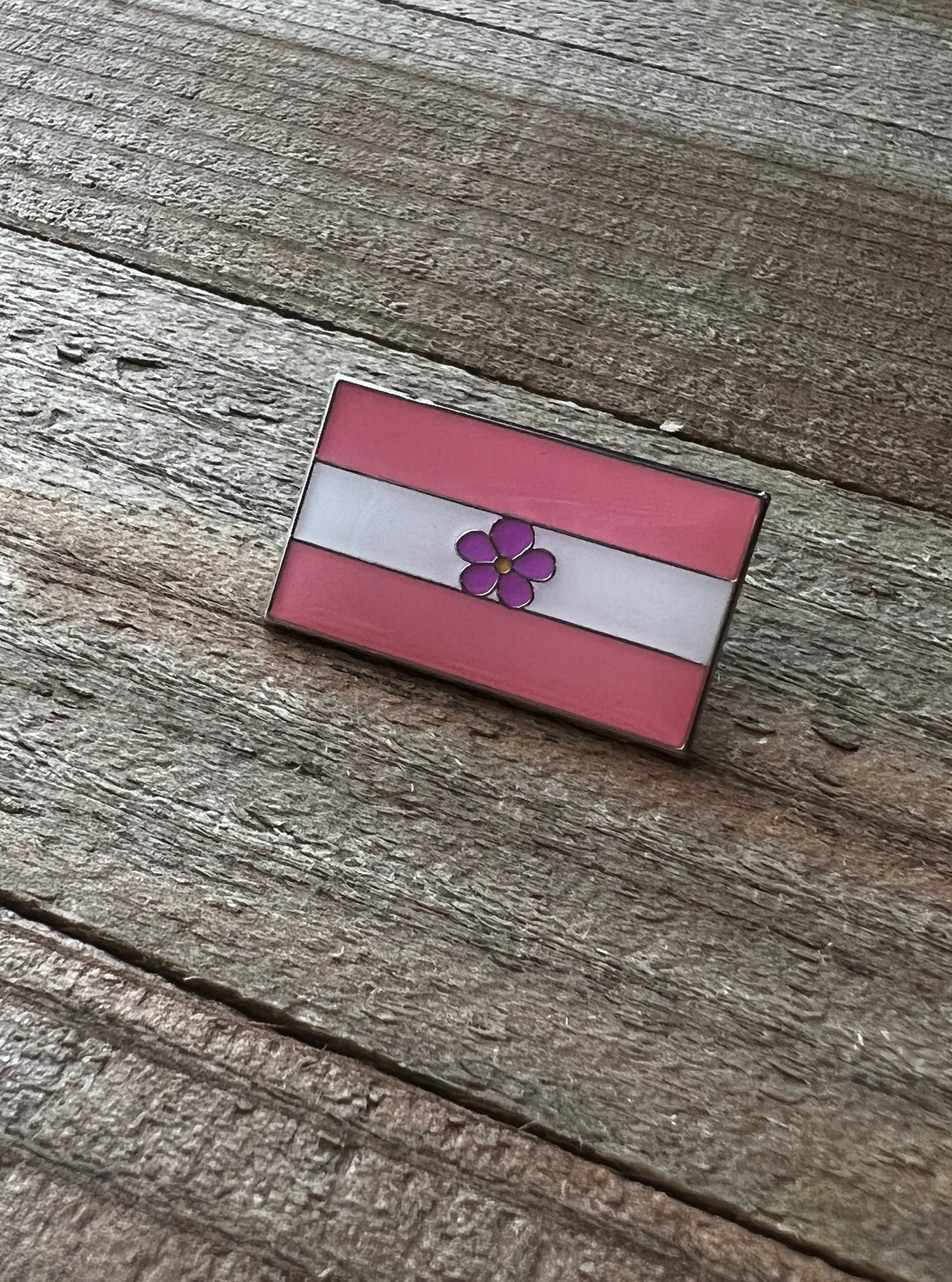 Lesbian Sapphic Flag Magnetic Pin - 1