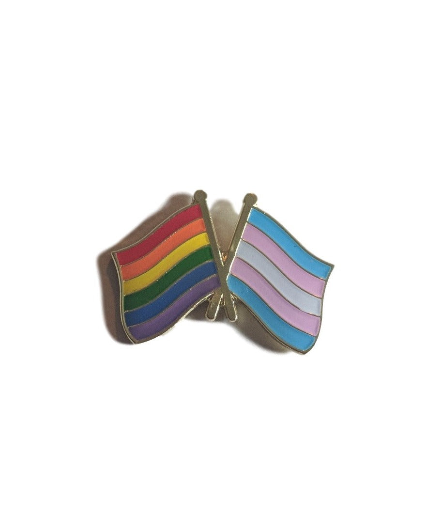 Transgender Rainbow Dual Flag Lapel Pin 1