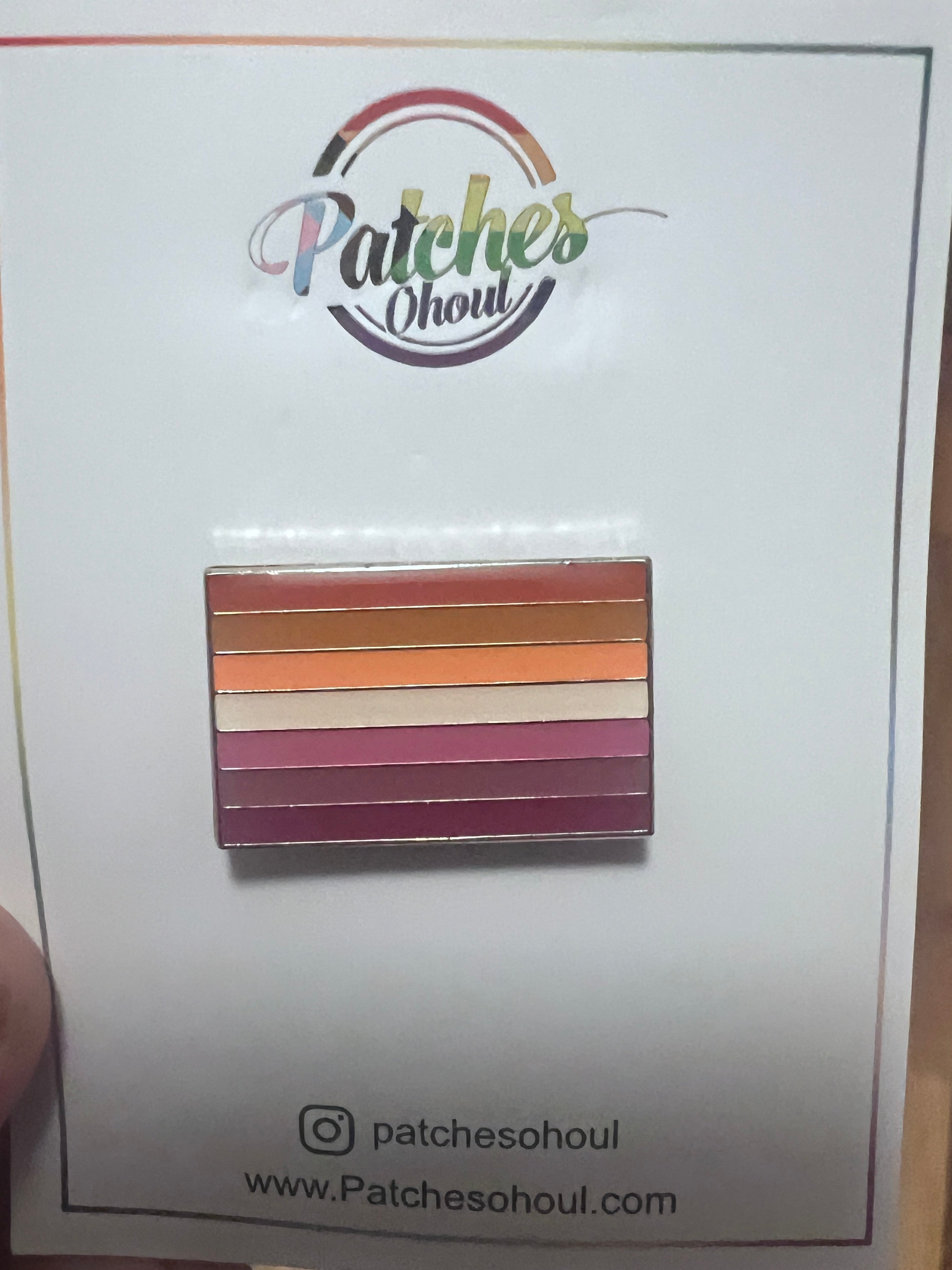 Lesbian Sunset Flag (7 Stripes) Lapel Pin 1