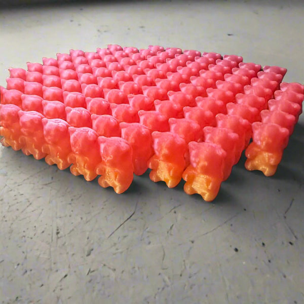 Queer Bears 100 3D Printed in Lesbian Sunset Colors - 3D Printed Miniature Bears