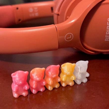 Queer Bears 100 3D Printed in Lesbian Sunset Colors - 3D Printed Miniature Bears