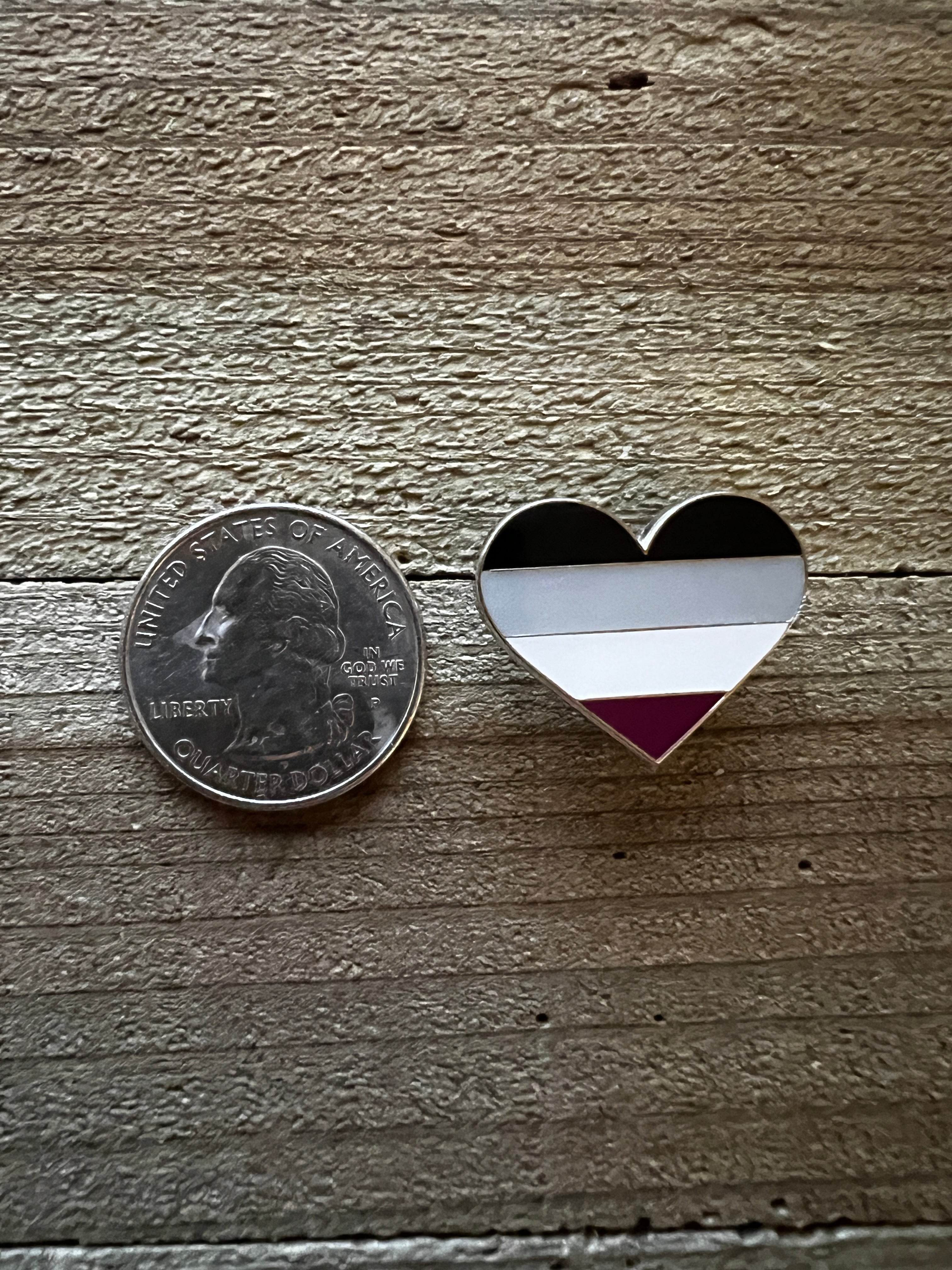 Asexual Heart Lapel Pin 1