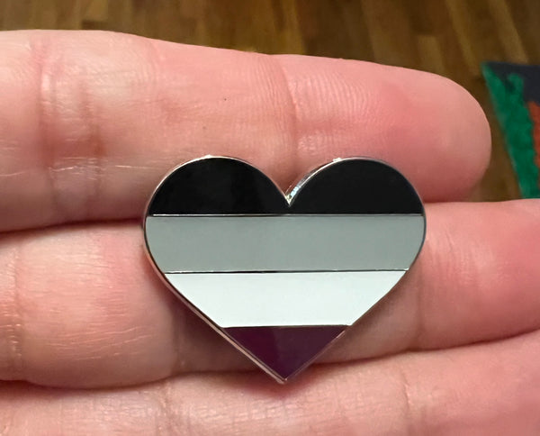 Asexual Heart Lapel Pin 1" x 1"