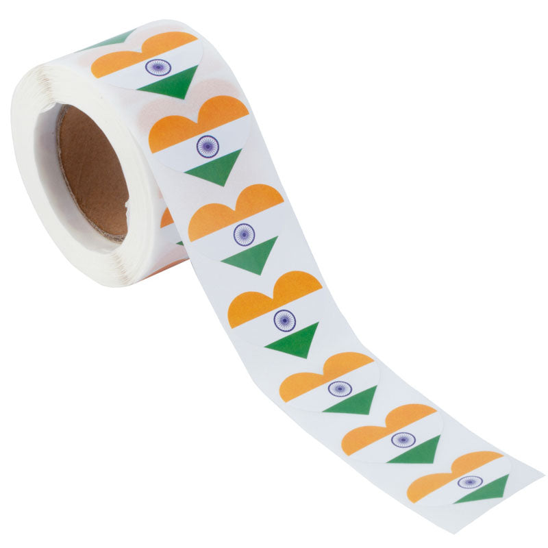 India Heart Stickers * 500 Per Roll (1