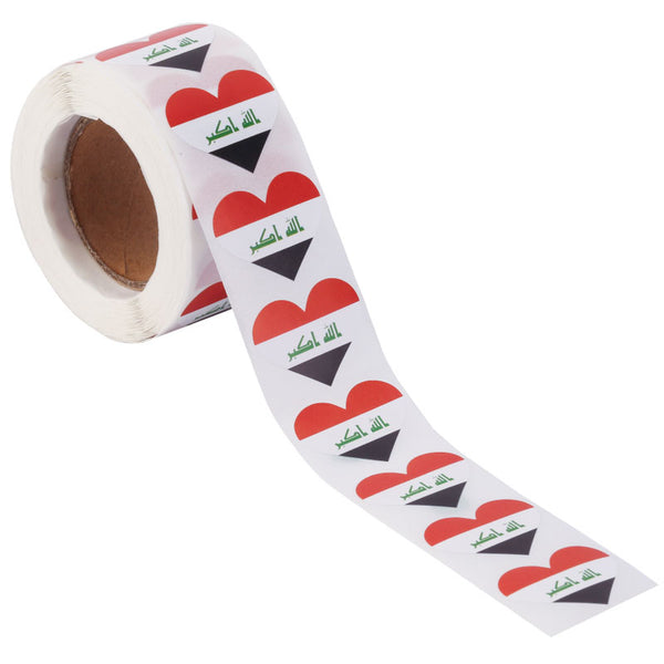 Iraq Heart Stickers * 500 Per Roll (1" x 1") 25mm x 25mm