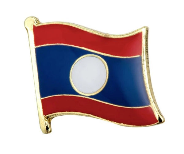 Laos Flag Lapel Pin - 3/4" x 5/8"