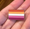 Lesbian Sunset Flag (5 Stripes) Magnetic Pin 1" x 5/8" - Silver Plating