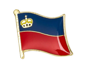Liechtenstein Flag Lapel Pin 3/4" x 5/8"