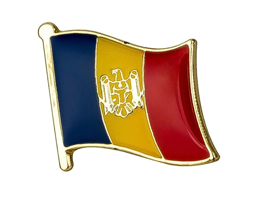 Moldova Flag Lapel Pin 3/4" x 5/8"