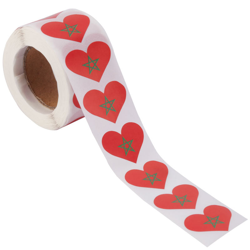 Morocco Heart Stickers * 500 Per Roll (1