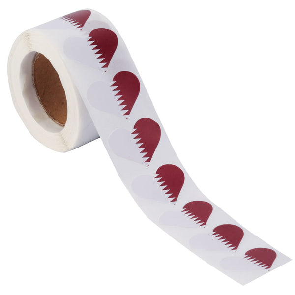 Qatar Heart Stickers * 500 Per Roll (1" x 1") 25mm x 25mm