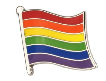Rainbow Flag Lapel Pin - 3/4" x 5/8" 6 Stripes