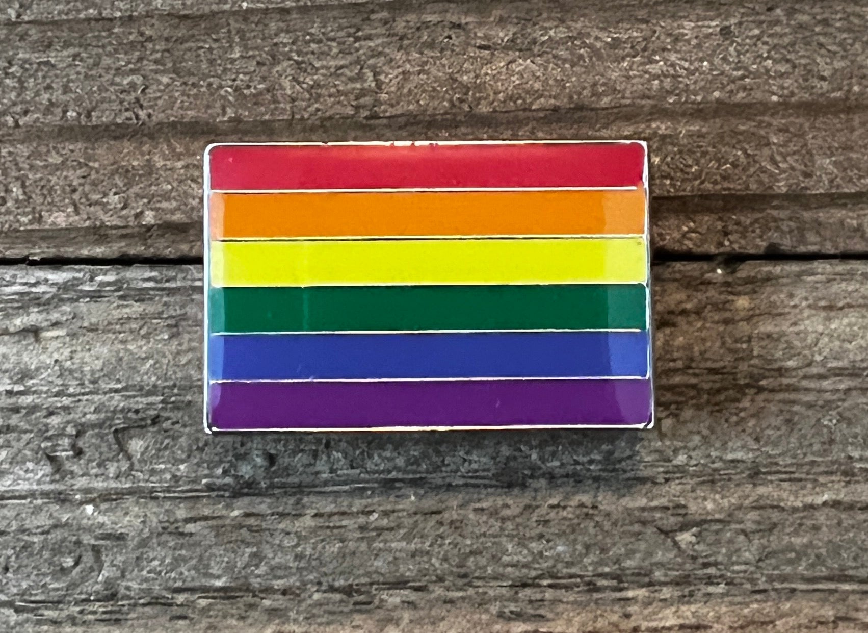 Rainbow Flag Lapel Pin 1" - Silver