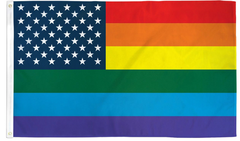 Rainbow US Flag Mash Up 2' x 3' Wall Flag Poly (