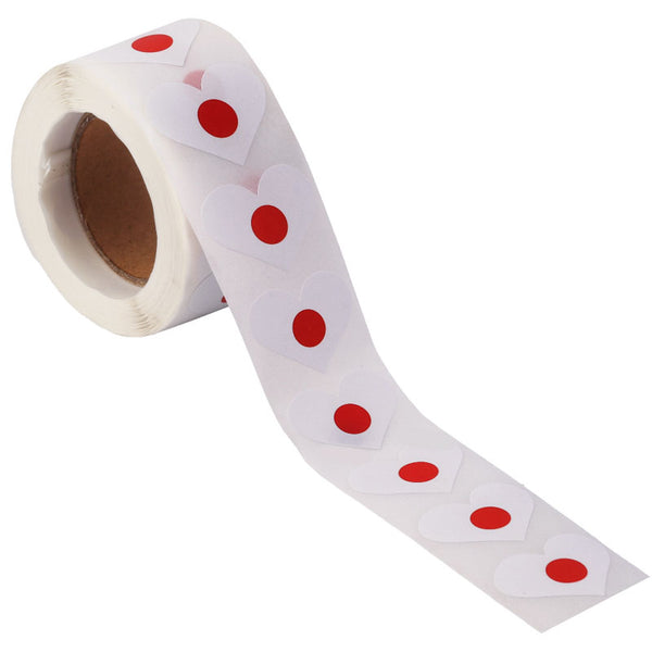 Japan Heart Stickers * 500 Per Roll (1" x 1") 25mm x 25mm
