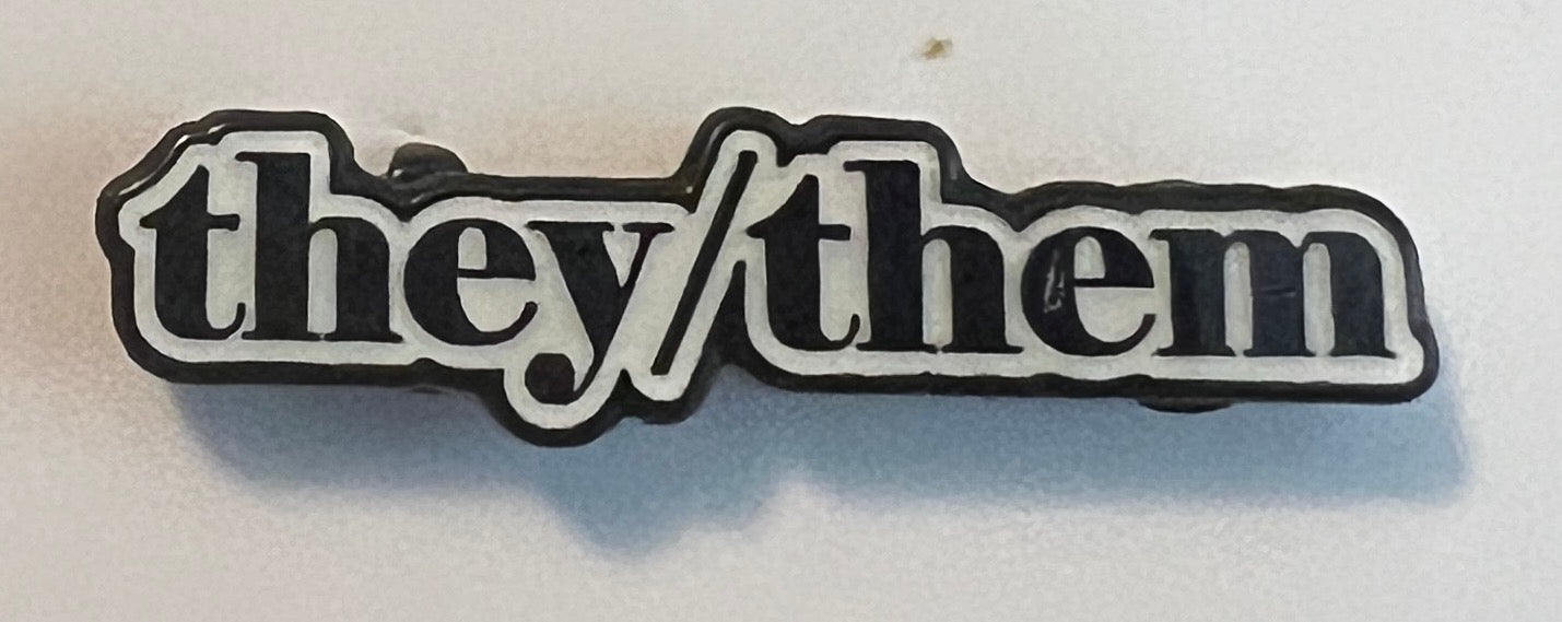 They/Them Pronoun Lapel Pin - 1