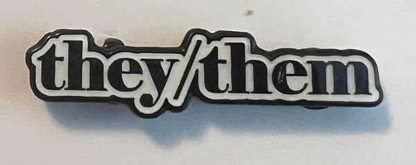 They/Them Pronoun Lapel Pin - 1" x 1/4" - Small