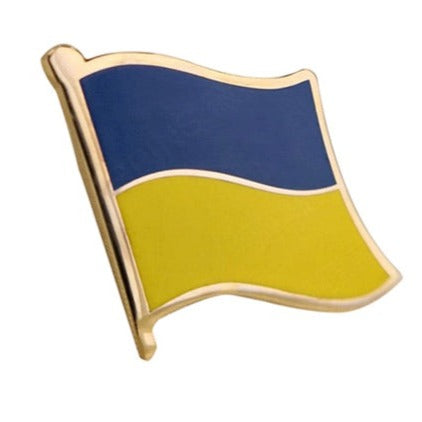 Ukraine Flag Lapel Pin - 3/4" x 5/8" (Dark Blue)