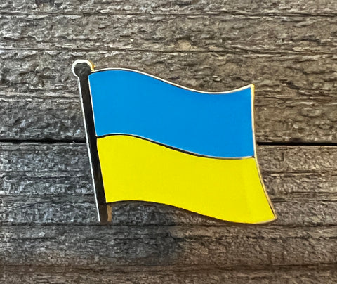 Ukraine Flag Lapel Pin - 3/4" x 5/8" (Light Blue)
