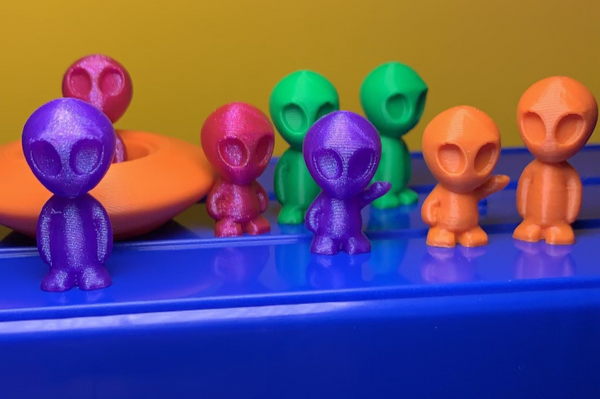 25 Gayliens with 2 Saucers in Alien Egg - 3D Printed