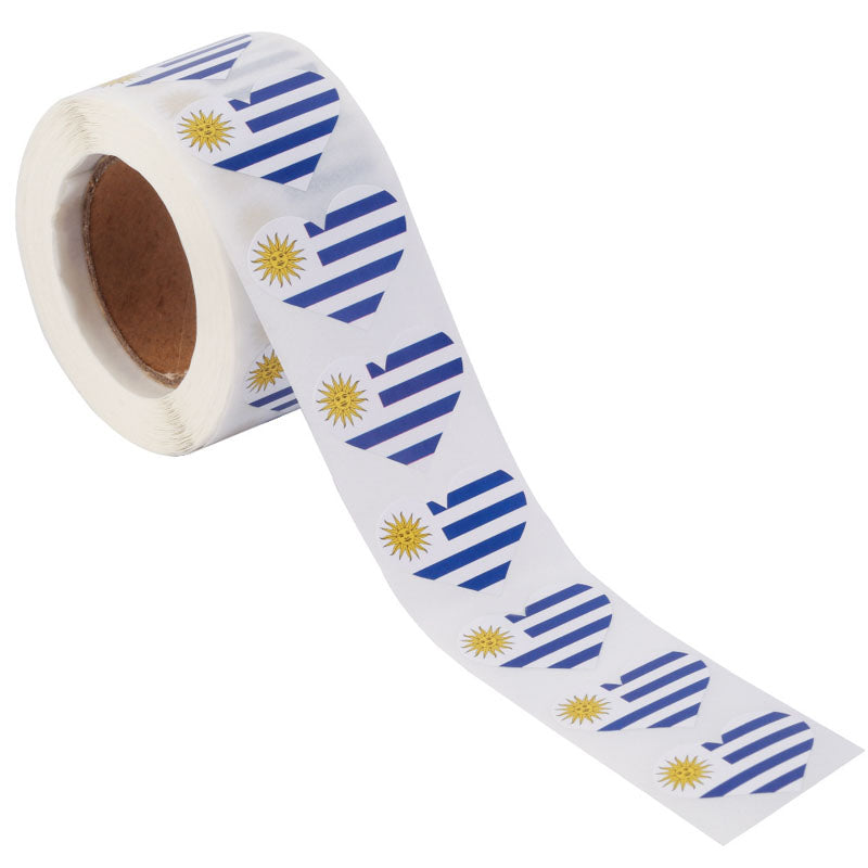 Uruguay Heart Stickers * 500 Per Roll (1