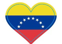 Venezuela Flag Heart Stickers * 500 Per Roll (1