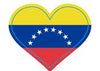 Venezuela Flag Heart Stickers * 500 Per Roll (1" x 1") Venezuelan Stickers