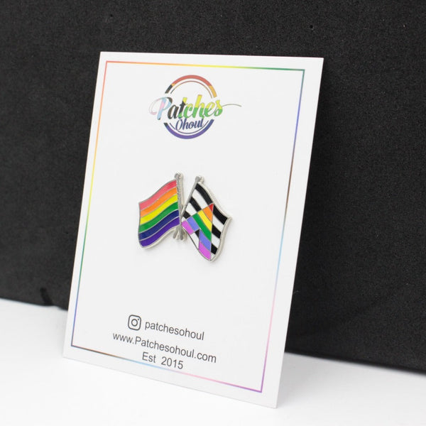 Ally x Rainbow Pride Flags Lapel Pin - Magnetic Backing