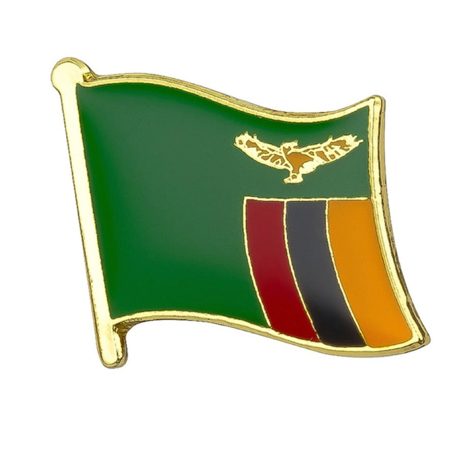 Zambia Flag Lapel Pin 5/8