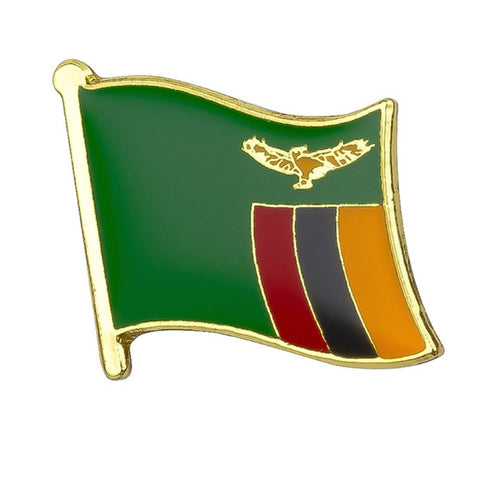 Zambia Flag Lapel Pin 3/4" x 5/8"